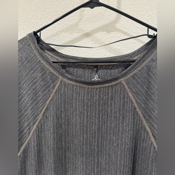 Prana Helani Lightweight Mesh Striped Short Sleeve Grey Athletic Yoga Top Small - Picture 5 of 16